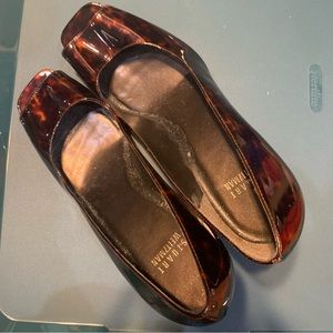 Stuart Weitzman tortoise shell open toe heels